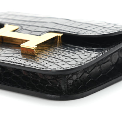 Hermes Matte Alligator Constance Slim Wallet Black 10 of 10