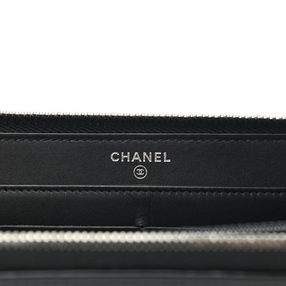 Chanel Caviar Patent Small CC Contour Zip Around Wallet Black 6 of 8