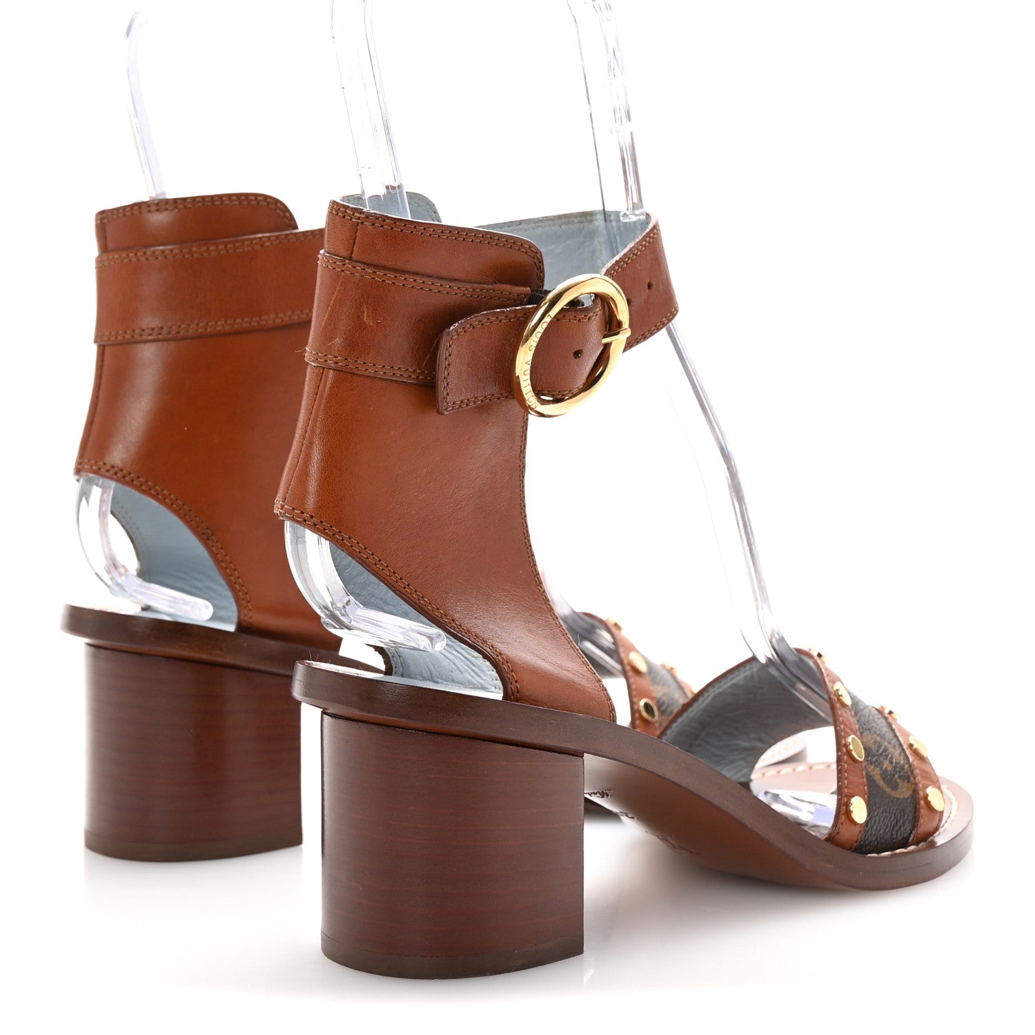 Louis Vuitton Calfskin Monogram Passenger Sandals 38 Cognac 5 of 9