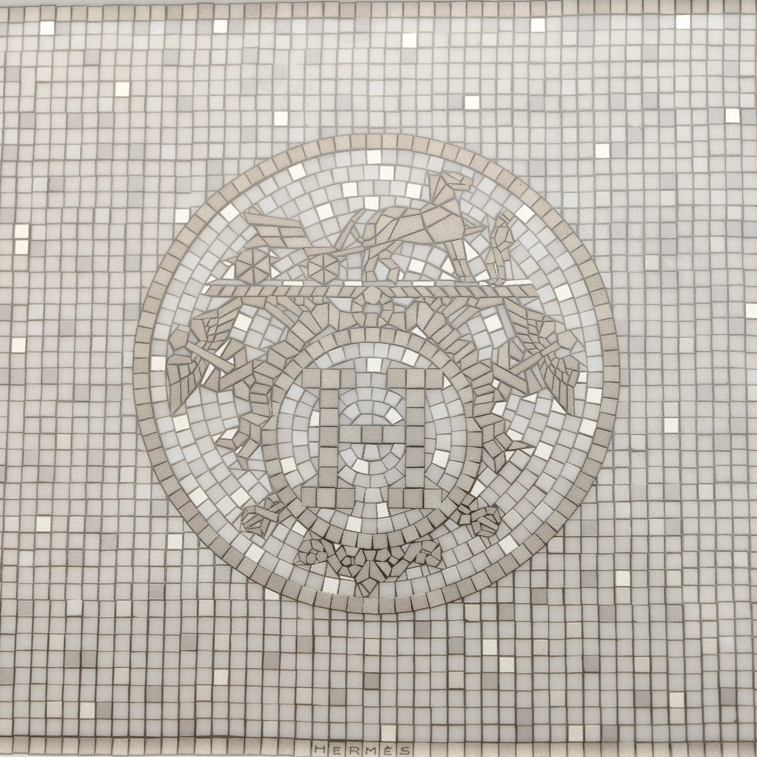 Hermes Porcelain Mosaique au 24 Platine Sushi Plate 5 of 7