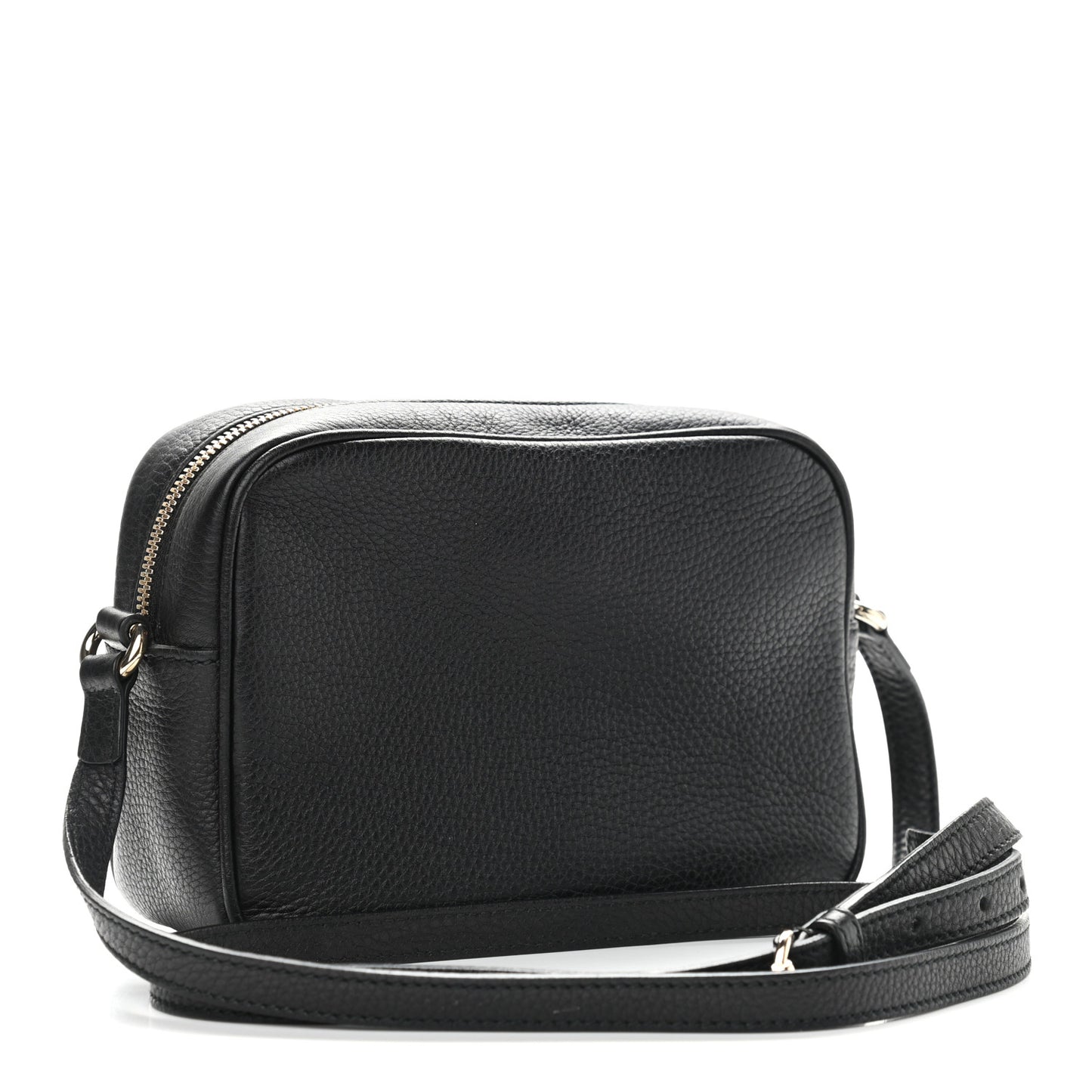 Pebbled Calfskin Small Soho Disco Bag Black