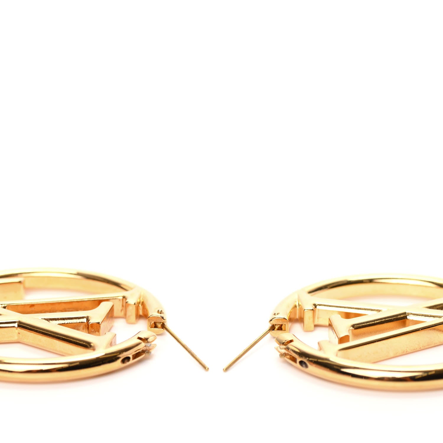 Louis Vuitton Metal Louise Hoop Earrings Gold 3 of 4