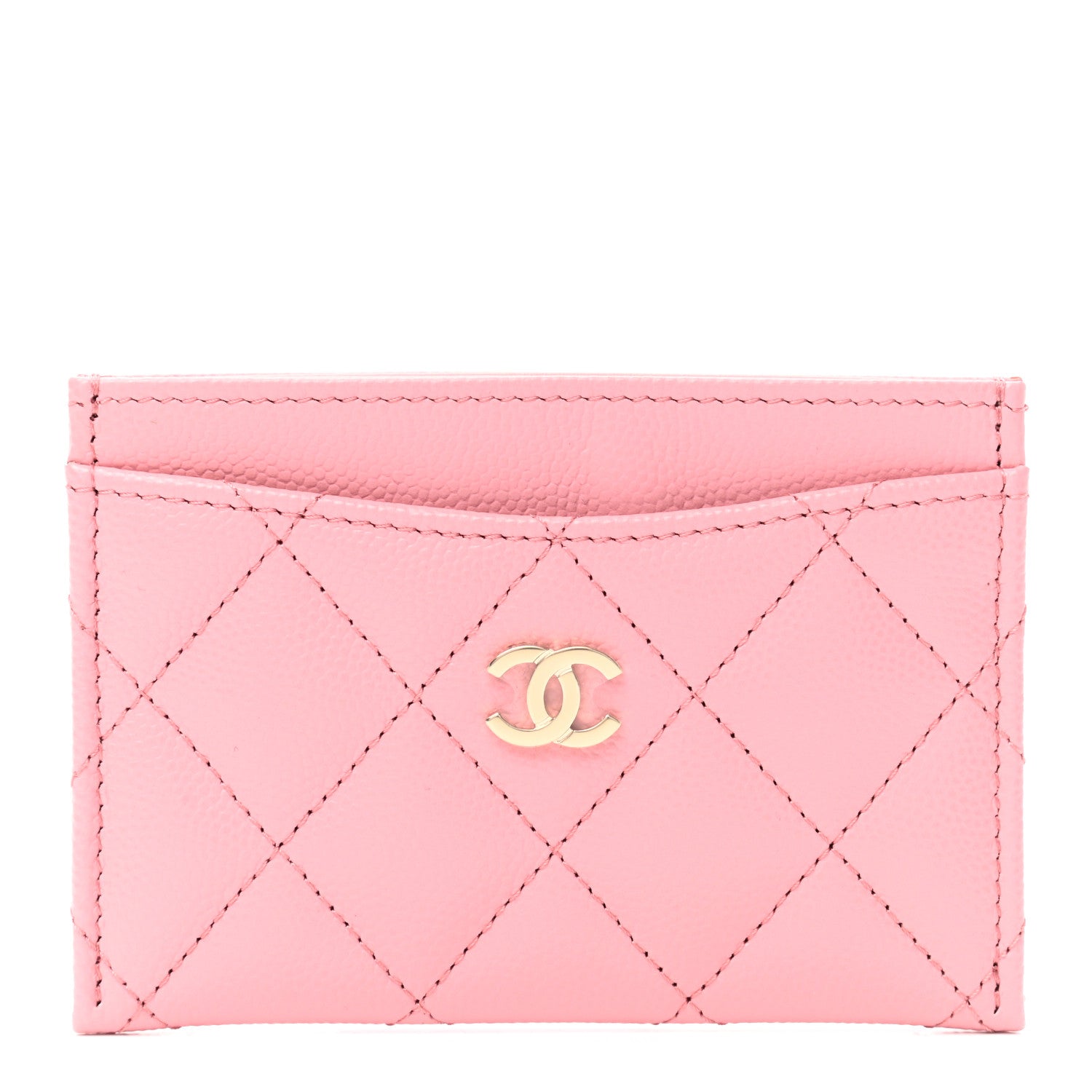 Chanel Caviar Quilted Card Holder Pink 1 of 8