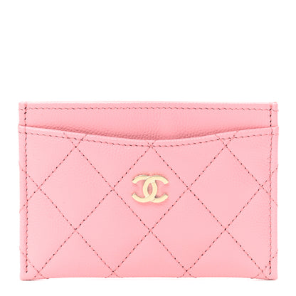 Chanel Caviar Quilted Card Holder Pink 1 of 8
