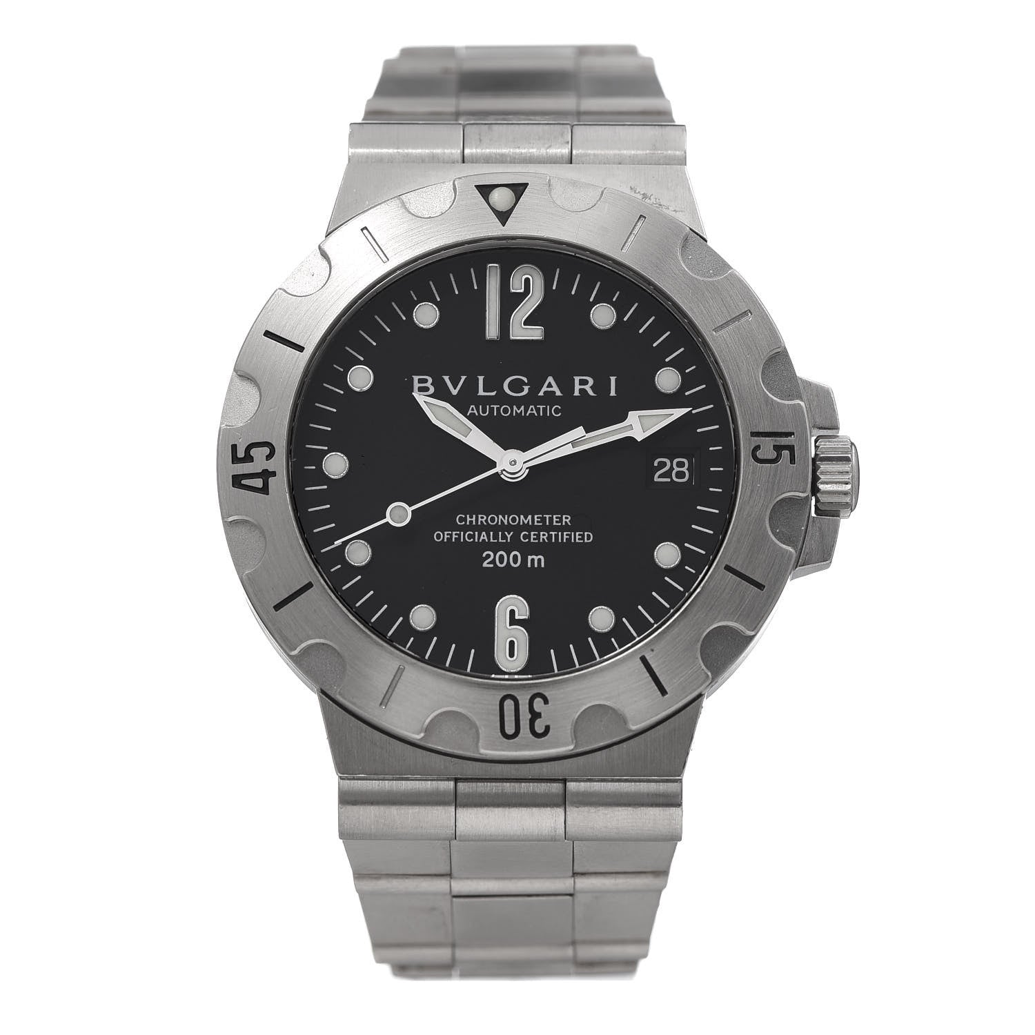 Bulgari Stainless Steel 38mm Diagono Scuba Automatic Watch Black 1 of 6
