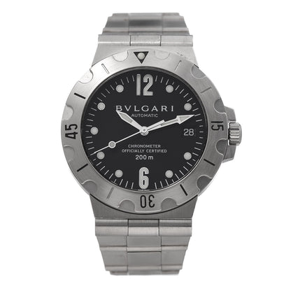 Bulgari Stainless Steel 38mm Diagono Scuba Automatic Watch Black 1 of 6