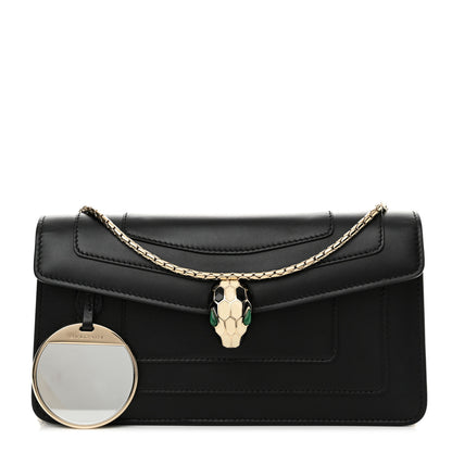 Bulgari Calfskin Serpenti Forever Shoulder Bag Black 2 of 12