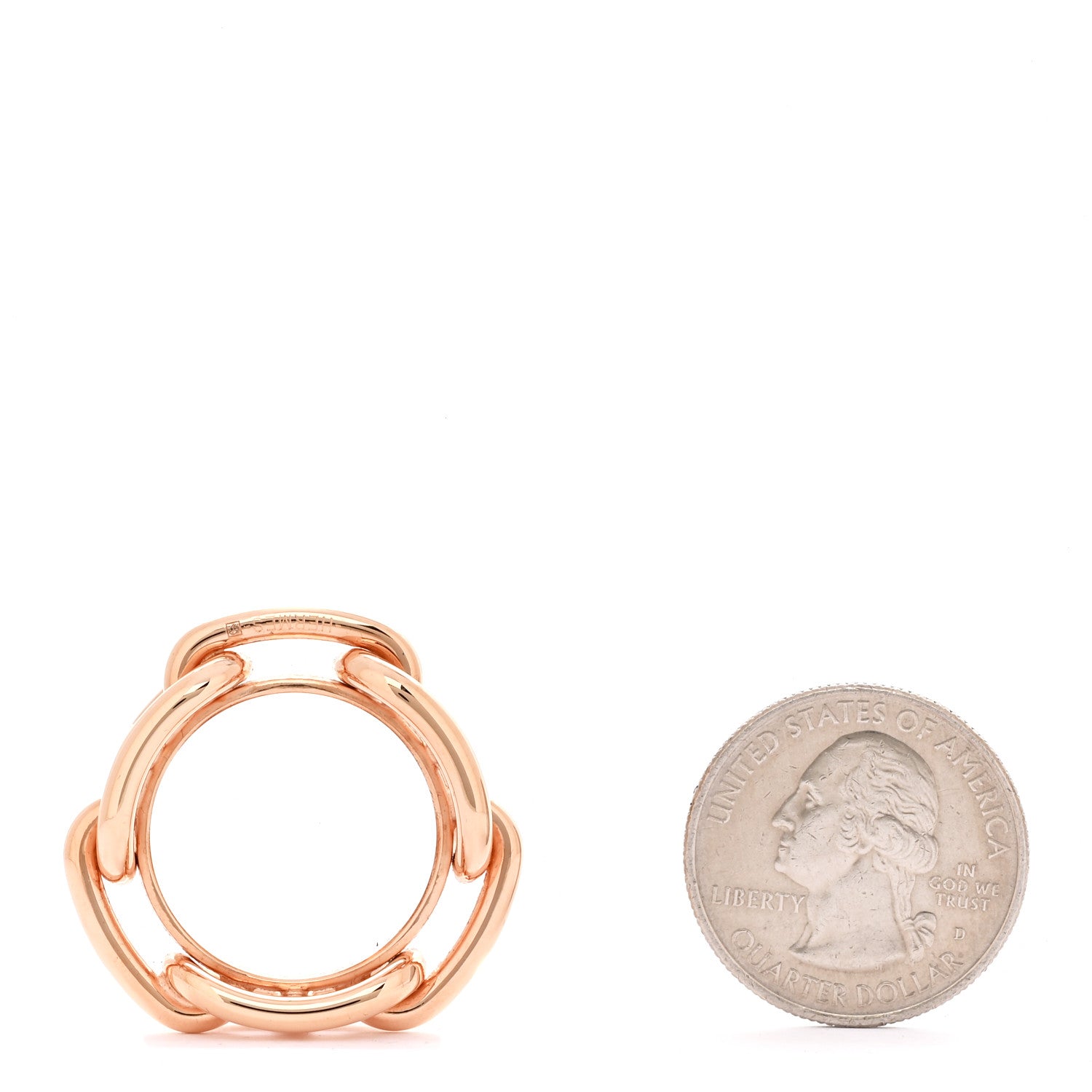 Hermes Plated Brass Regate Scarf Ring Plaqué Or Rose 2 of 5