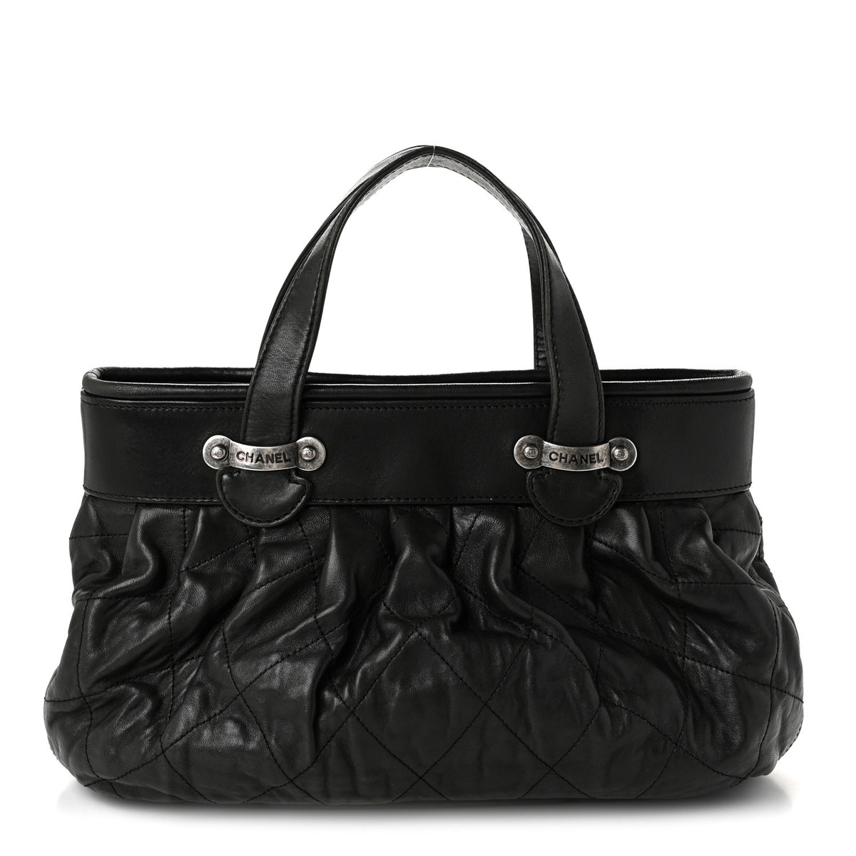Lambskin Quilted Tote Black