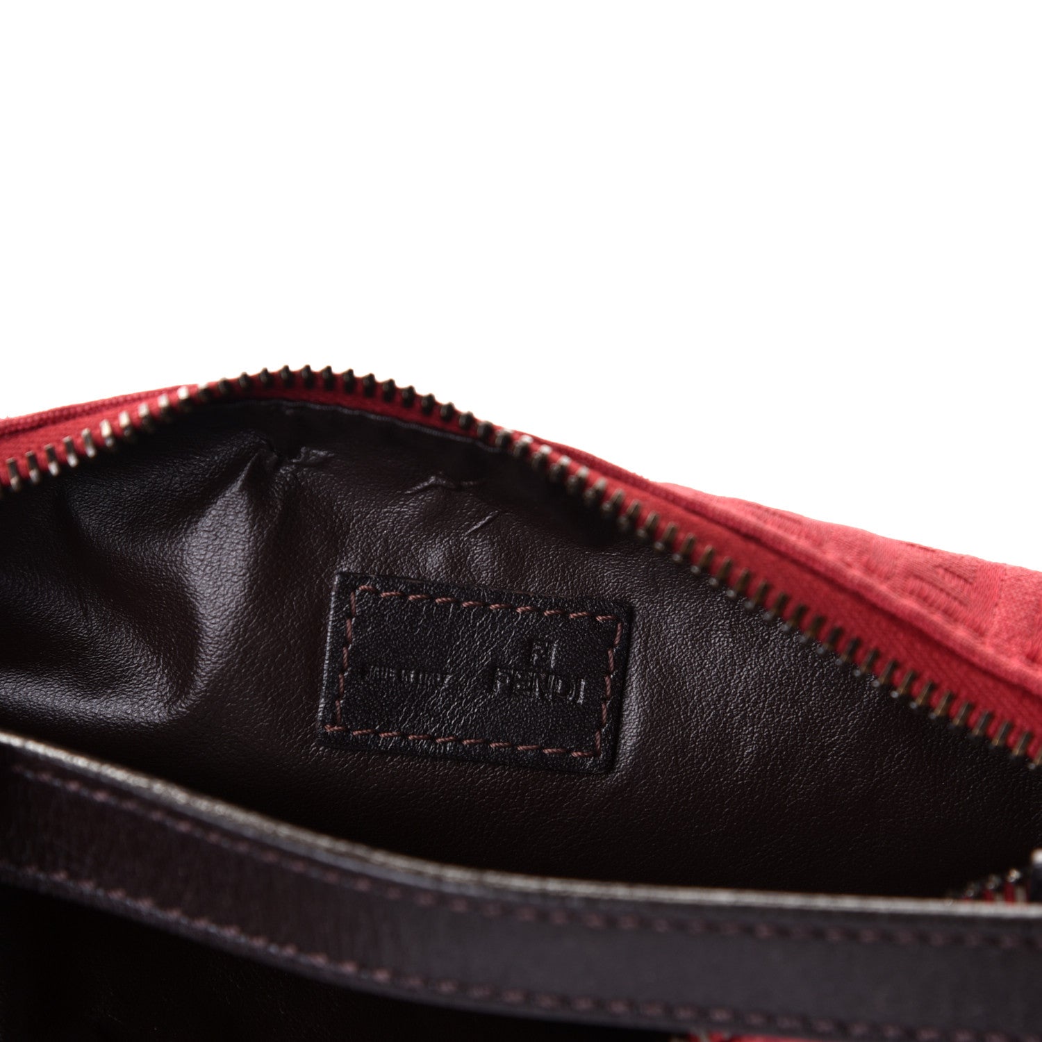 Fendi Zucchino Vitello Mini Pochette Lipstick Testa di Moro 4 of 4