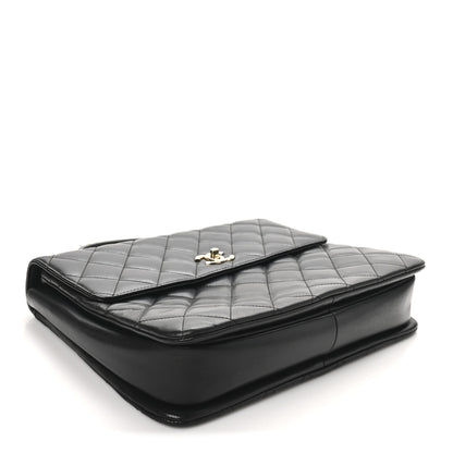 Chanel Lambskin Quilted Large Trendy CC Dual Handle Flap Bag Black 3 of 9