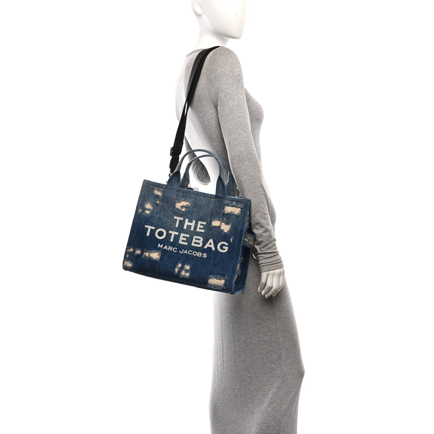 Marc Jacobs The Rip and Repair Denim Canvas Medium The Tote Bag Blue Blue 2 of 11