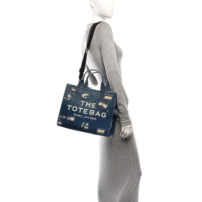 Marc Jacobs The Rip and Repair Denim Canvas Medium The Tote Bag Blue Blue 2 of 11