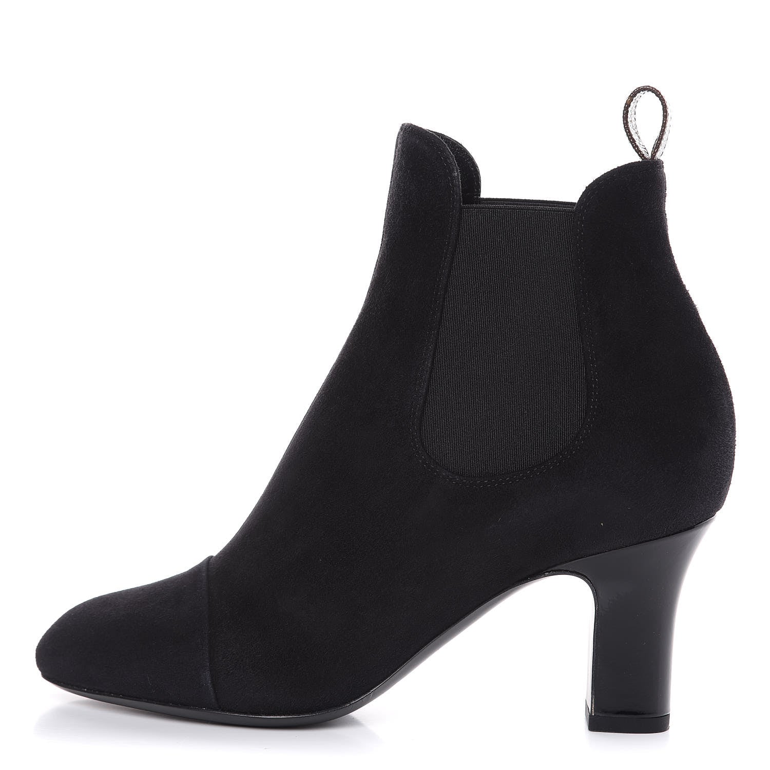 Louis Vuitton Suede Monogram Uniformes Cap Toe Chelsea 75mm Ankle Boots 36.5 Black 1 of 8
