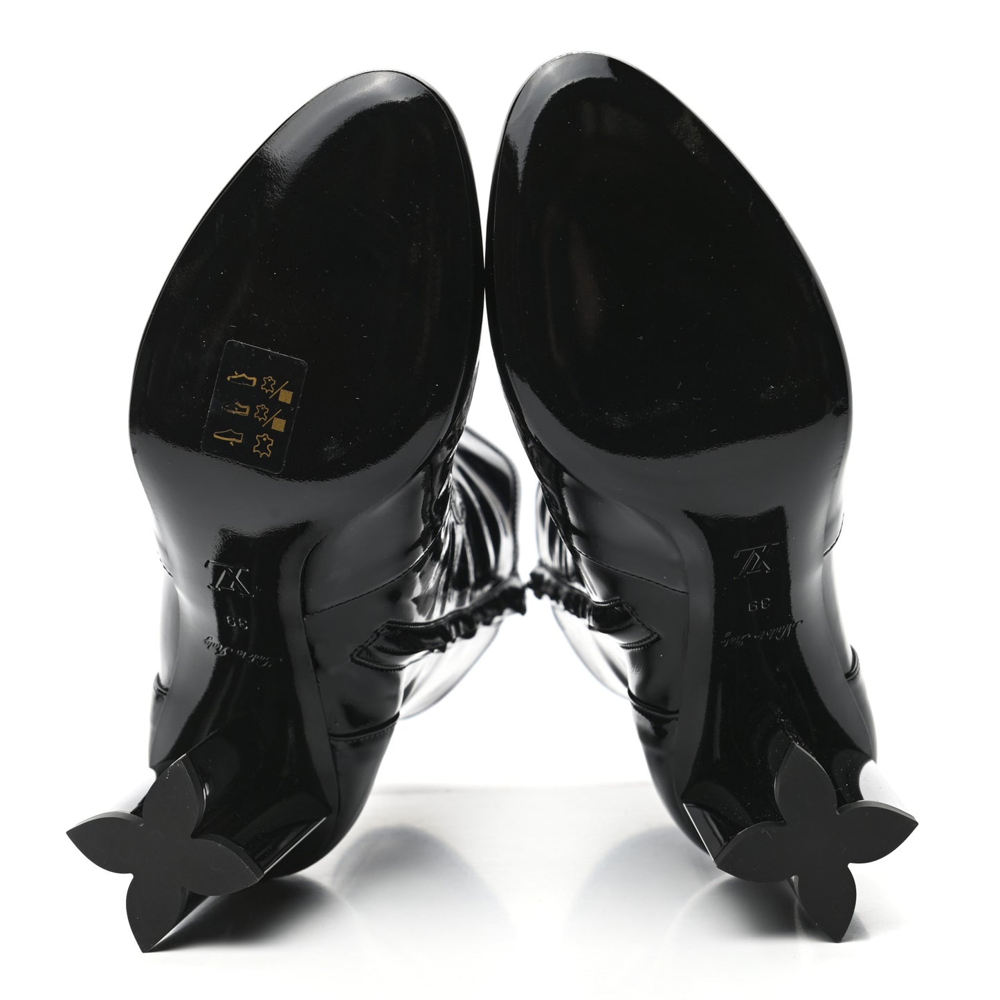 Patent Silhouette Ankle Boots 39 Black