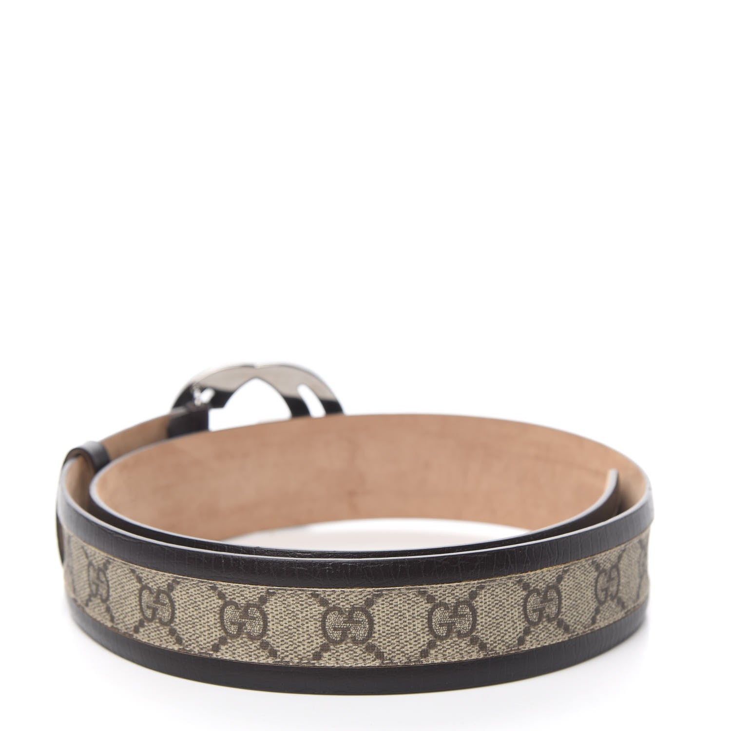 Gucci GG Plus Monogram Niagara Lux Calfskin Interlocking G 40mm Belt 80 32 Beige Ebony Cocoa 2 of 7