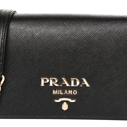 Prada Saffiano Lux Mini Crossbody Bag Black 6 of 8