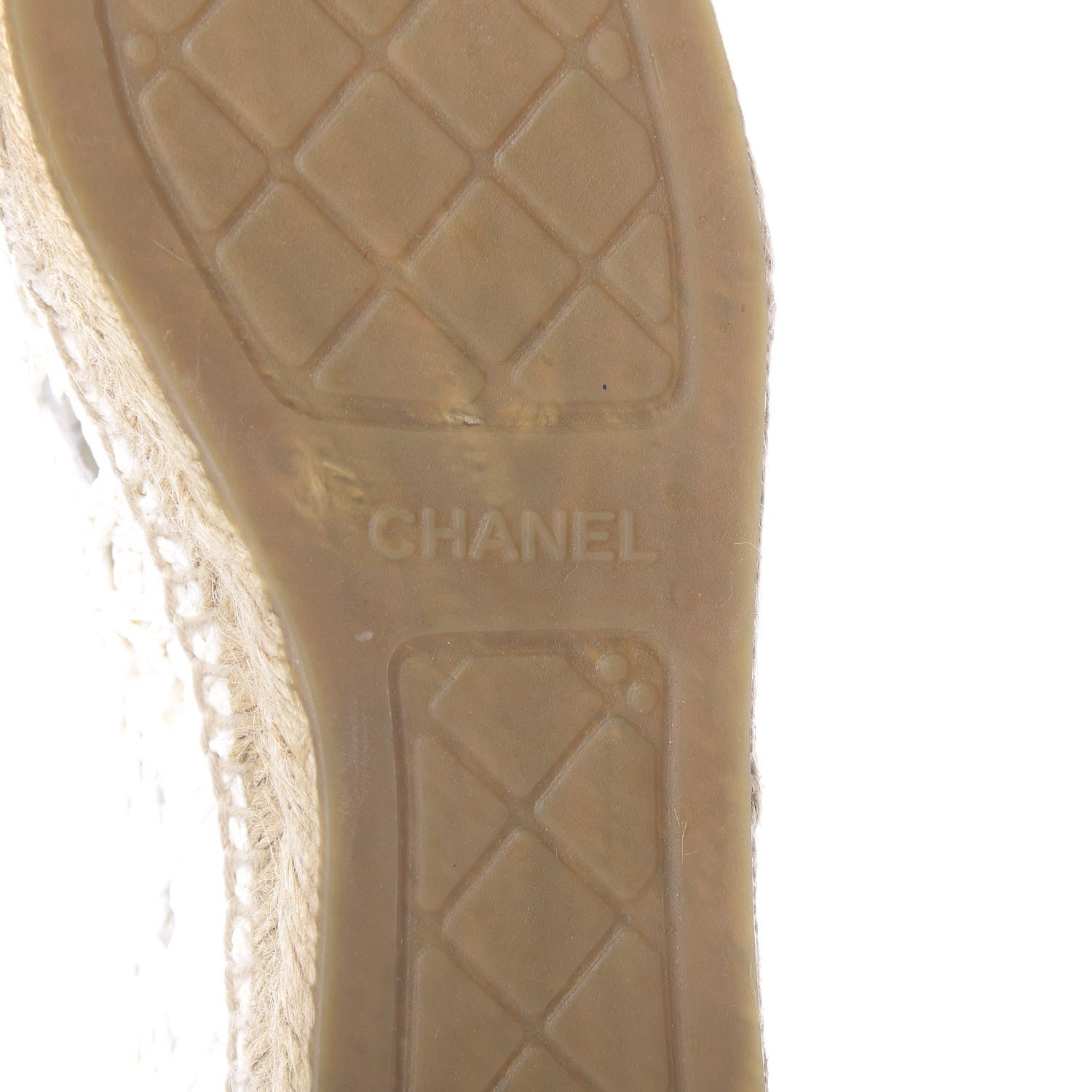 Chanel Woven Fabric Grosgrain CC Espadrilles 41 White Black 8 of 10