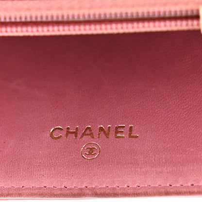 Chanel Patent Square Quilted CC Wristlet Long Wallet Pink 6 of 10