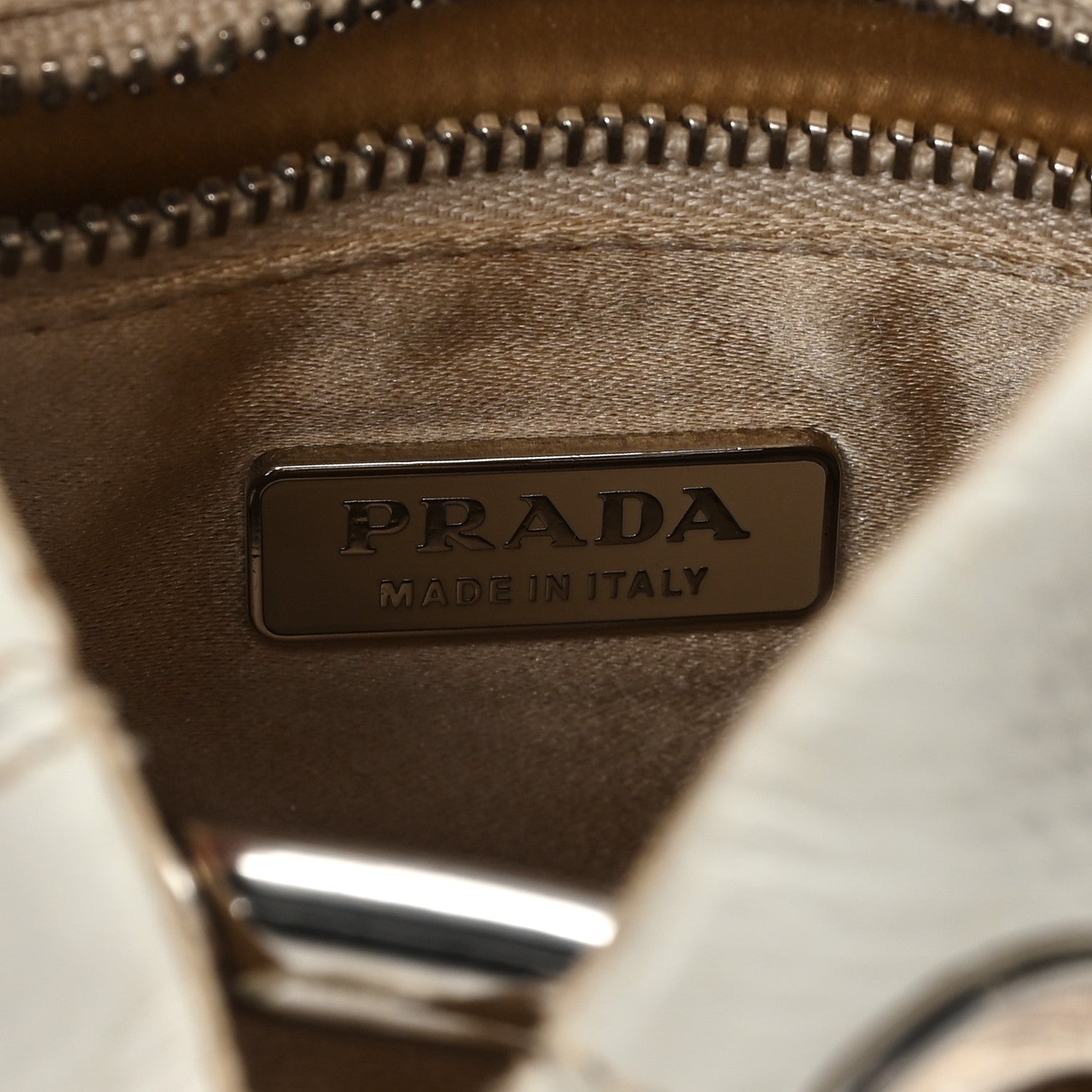 Prada Vitello Daino Crystal Bucket Bag White 6 of 11