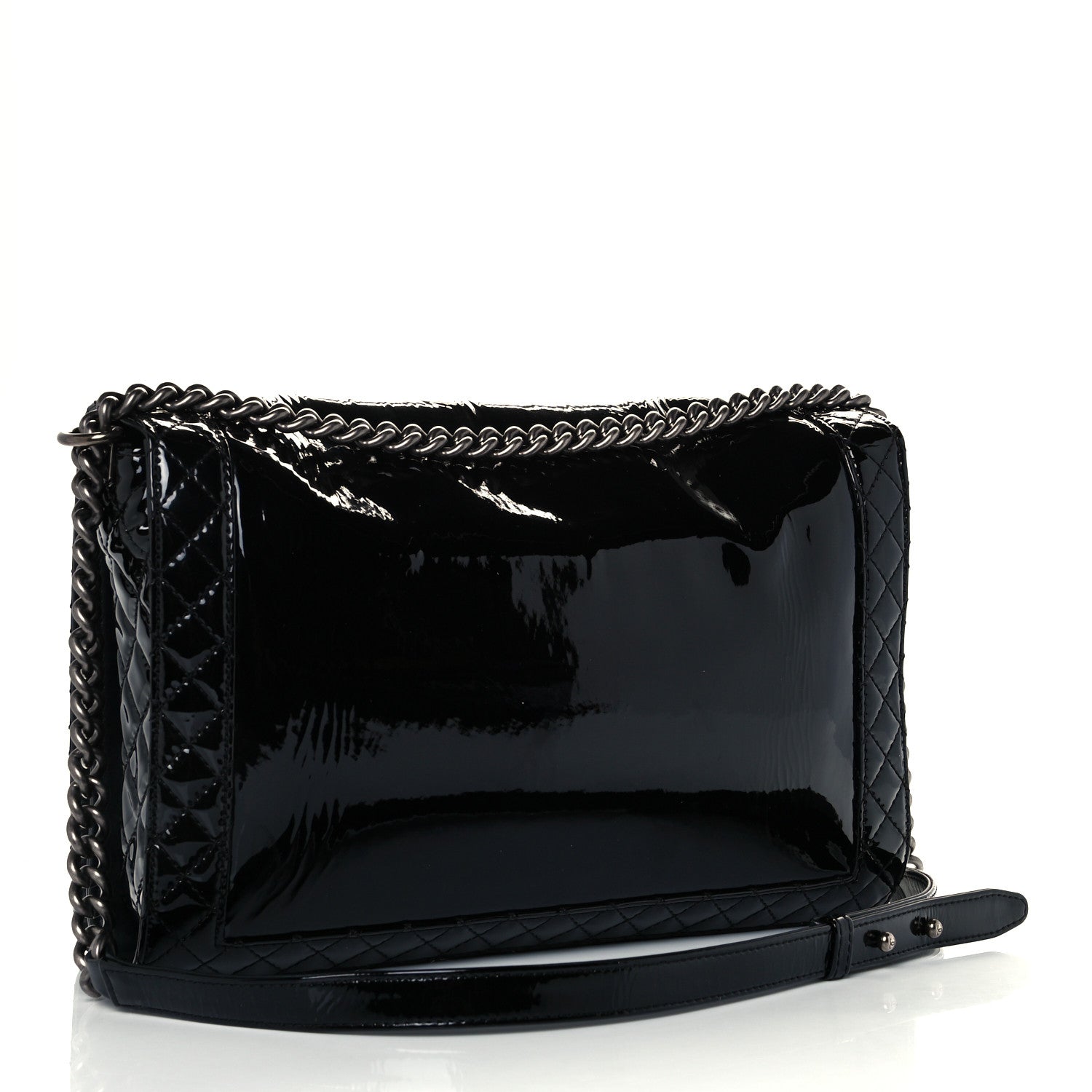 Chanel Patent Large Boy Reverso Flap Black 3 of 10