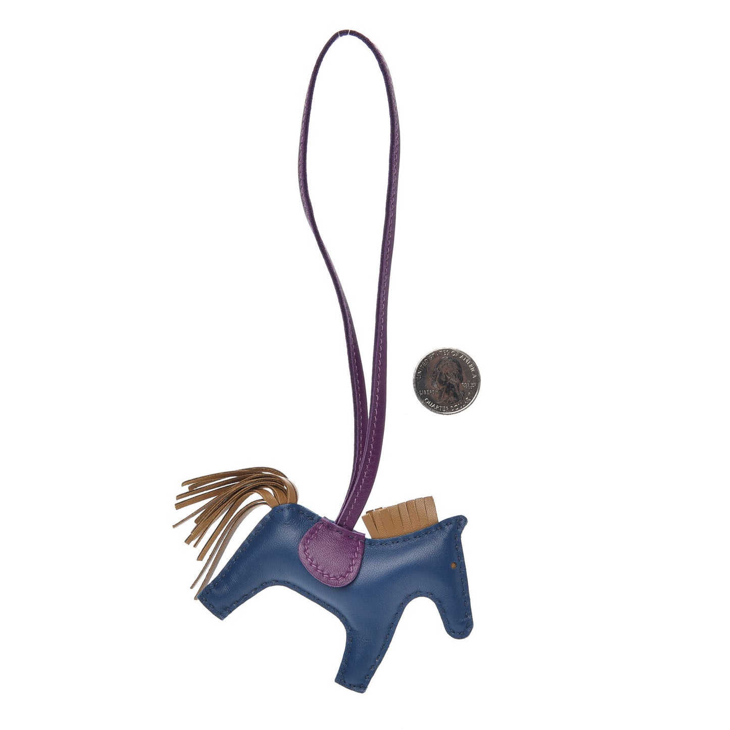 Milo Lambskin Grigri Rodeo Horse Bag Charm PM Bleu de Malte Kraft Violet