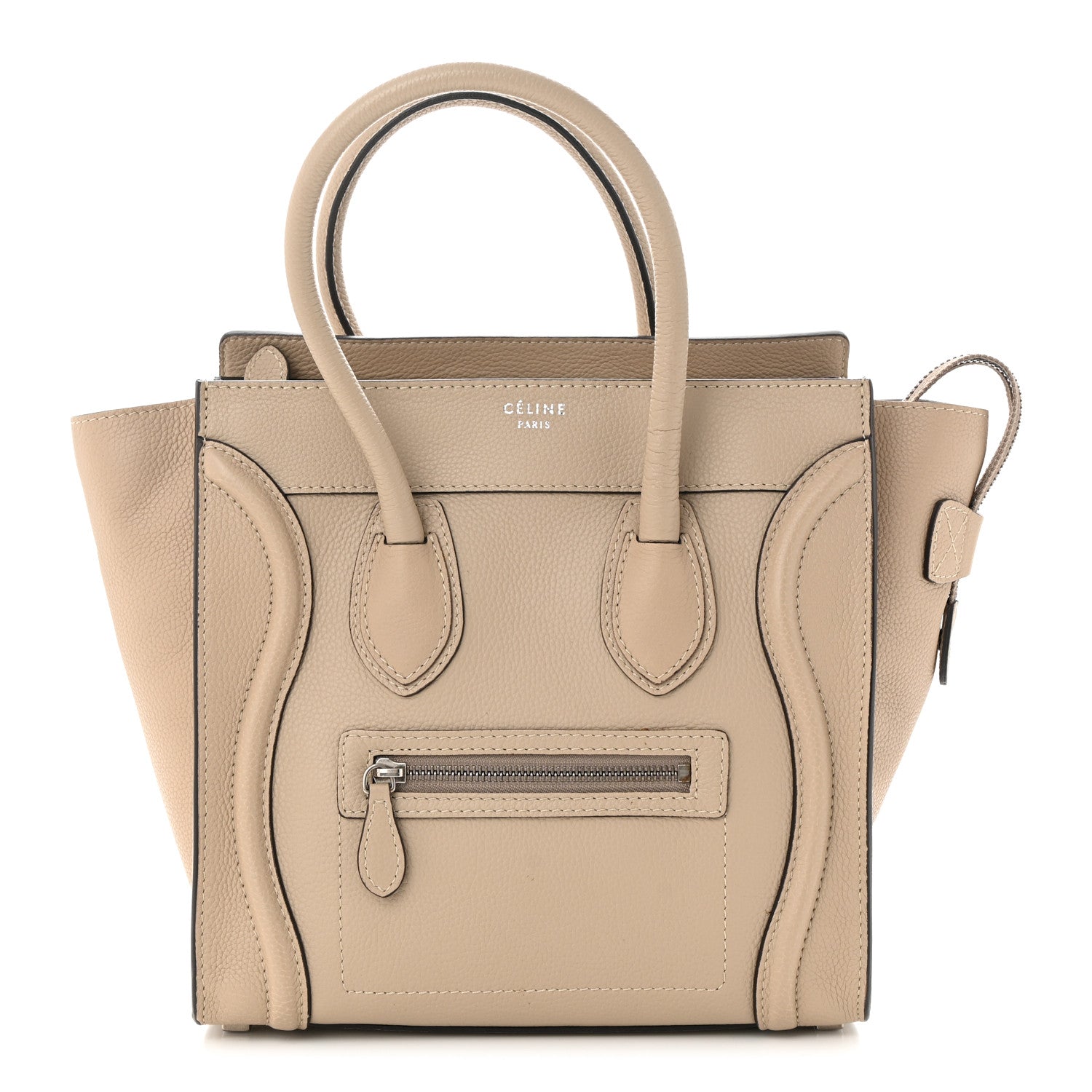 Celine Drummed Calfskin Micro Luggage Dune 1 of 10