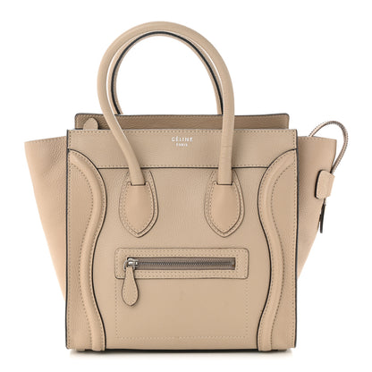Celine Drummed Calfskin Micro Luggage Dune 1 of 10