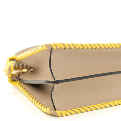Fendi Vitello King Shiny Nappa Intreccio Small Peekaboo I SEE U Satchel Beige Amido Camel Pomelo 8 of 9