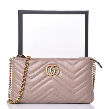 Gucci Calfskin Matelasse Mini GG Marmont Chain Bag Porcelain Rose 8 of 8