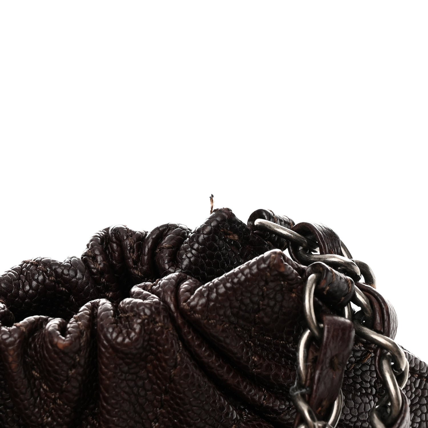 Chanel Distressed Glazed Caviar Quilted Large Elastic Tote Dark Brown 12 of 14