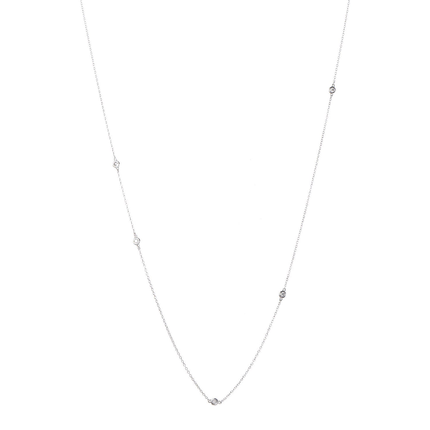 Sterling Silver Diamond .21ctw Elsa Peretti Diamonds by the Yard Seven Station Necklace