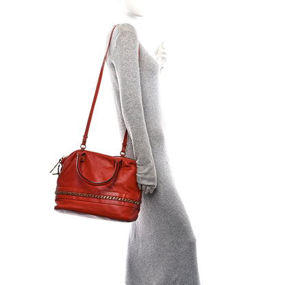 Chloe Calfskin Kira Convertible Bowler Bag Brick Red 3 of 11