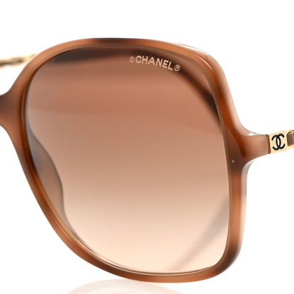 Chanel Acetate Metal Lambskin Chain Square Sunglasses 5210-Q Brown 7 of 8