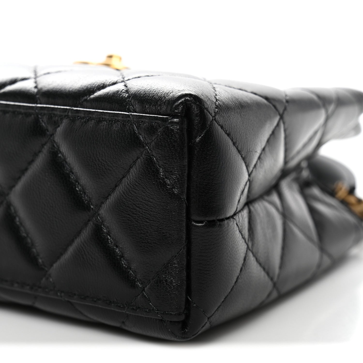Chanel Shiny Aged Calfskin Quilted Nano Kelly Shopper Black 10 of 10