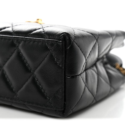 Chanel Shiny Aged Calfskin Quilted Nano Kelly Shopper Black 10 of 10