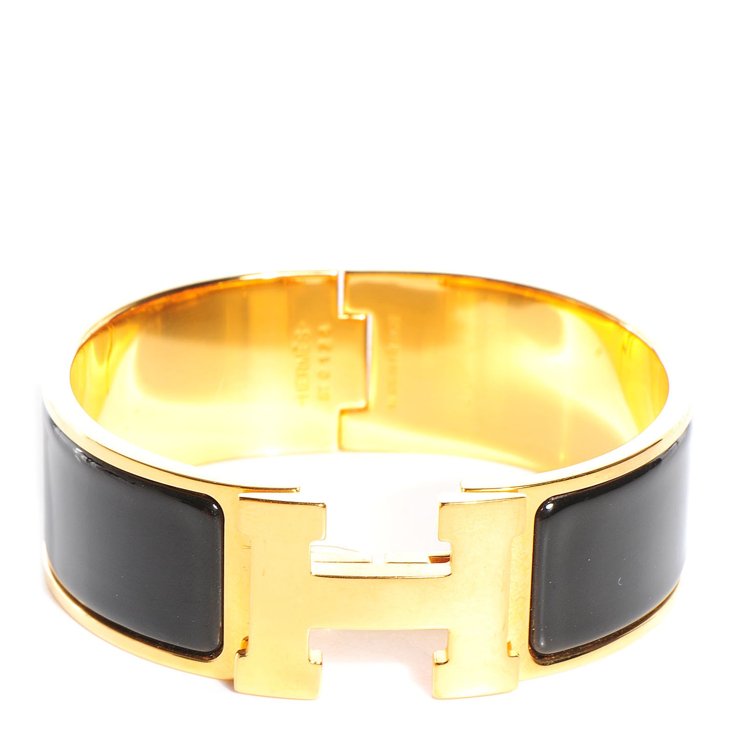 Enamel Wide Clic Clac H Bracelet PM Black
