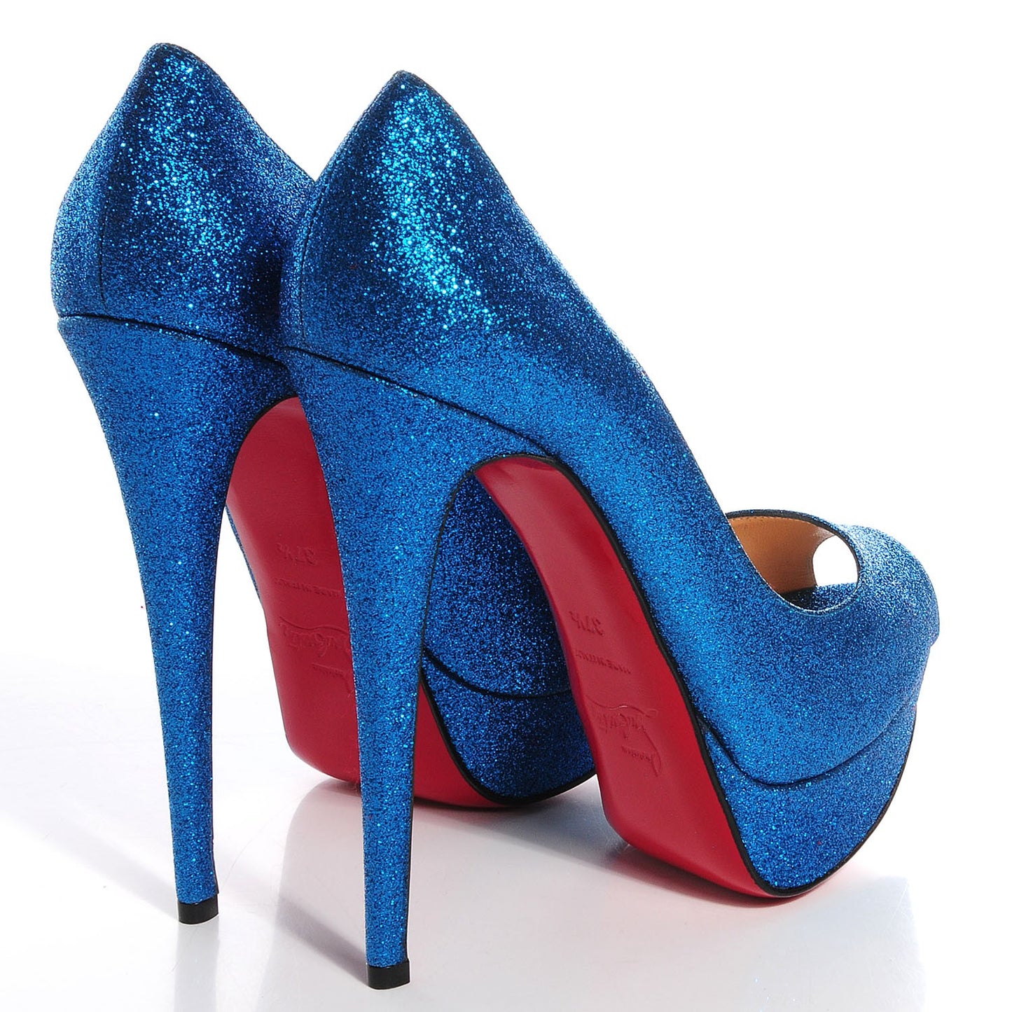 Mini Glitter Lady Peep 150 Pumps Blue Saphir 37.5