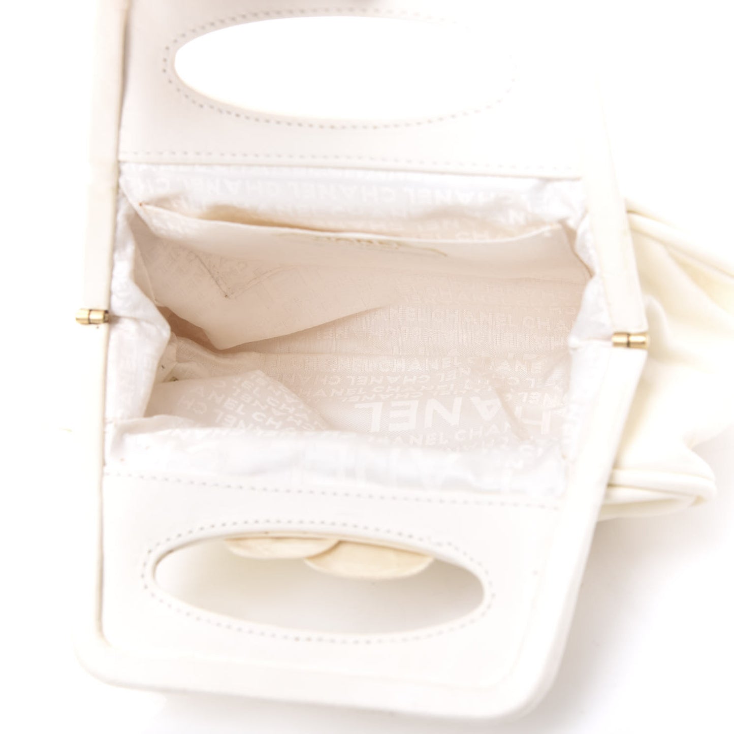 Lambskin Camellia Handbag White
