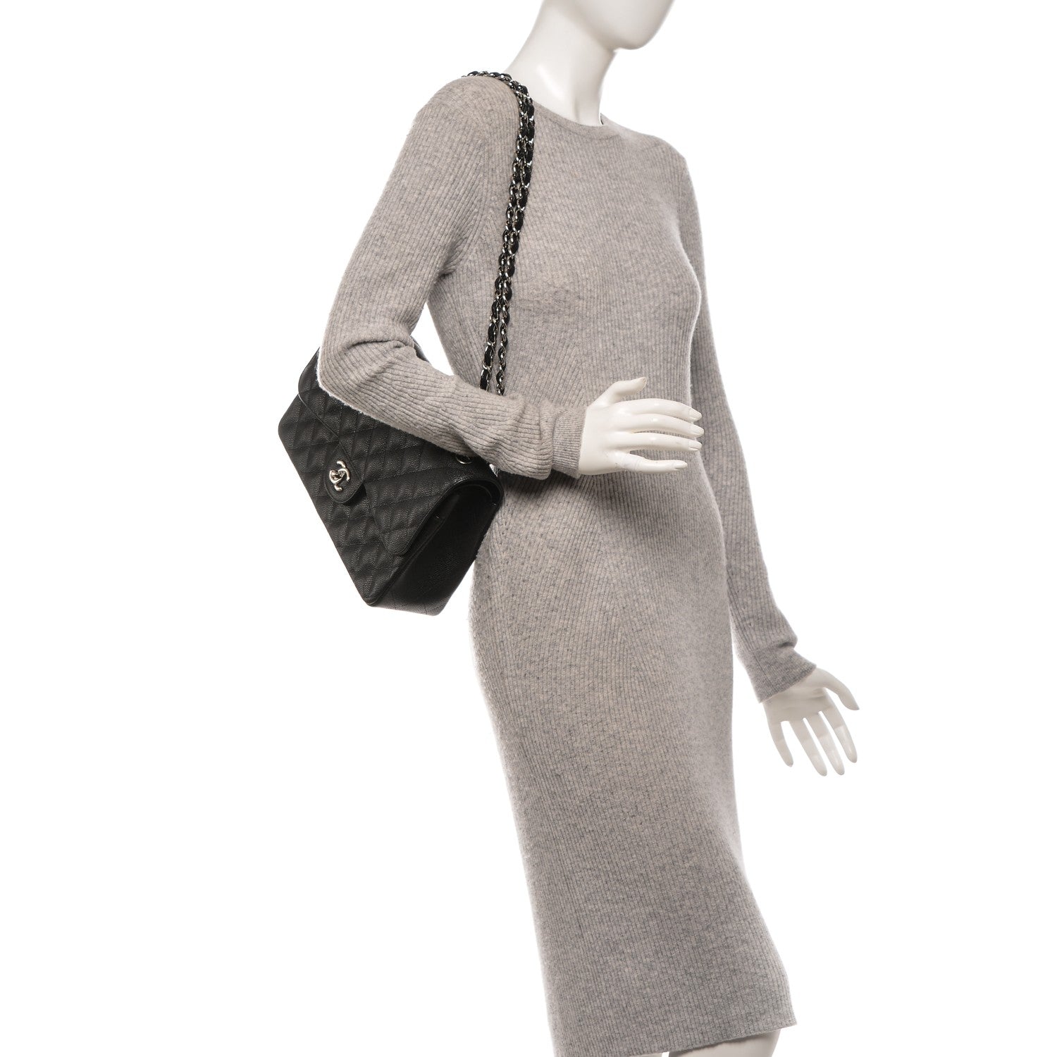 Chanel Caviar Quilted Jumbo Double Flap Black 2 of 7