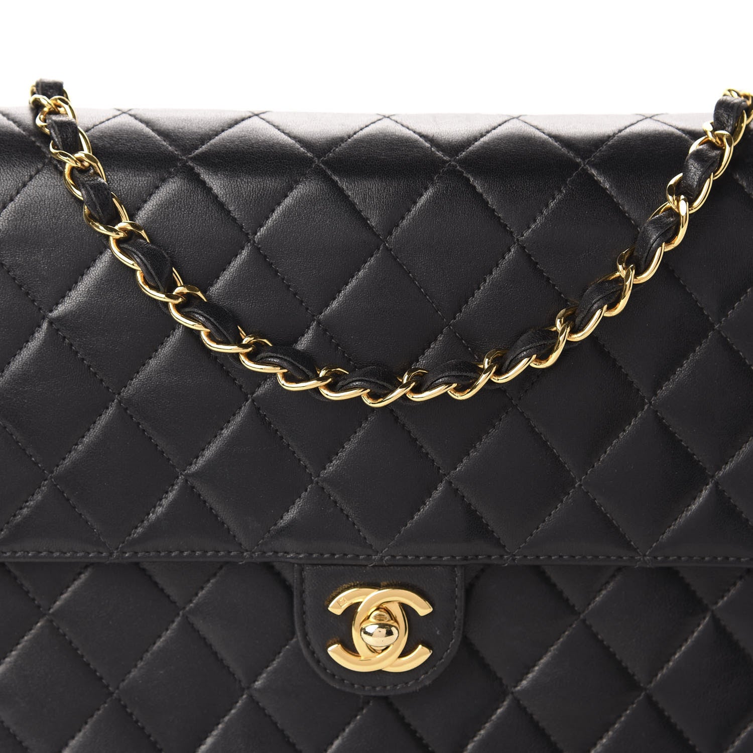 Chanel Lambskin Quilted Jumbo Single Flap Black 13 of 14