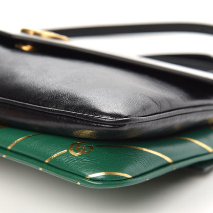 Gucci Calfskin Diagonal GG Medium Thiara Double Envelope Shoulder Bag Emerald Green Black 10 of 11