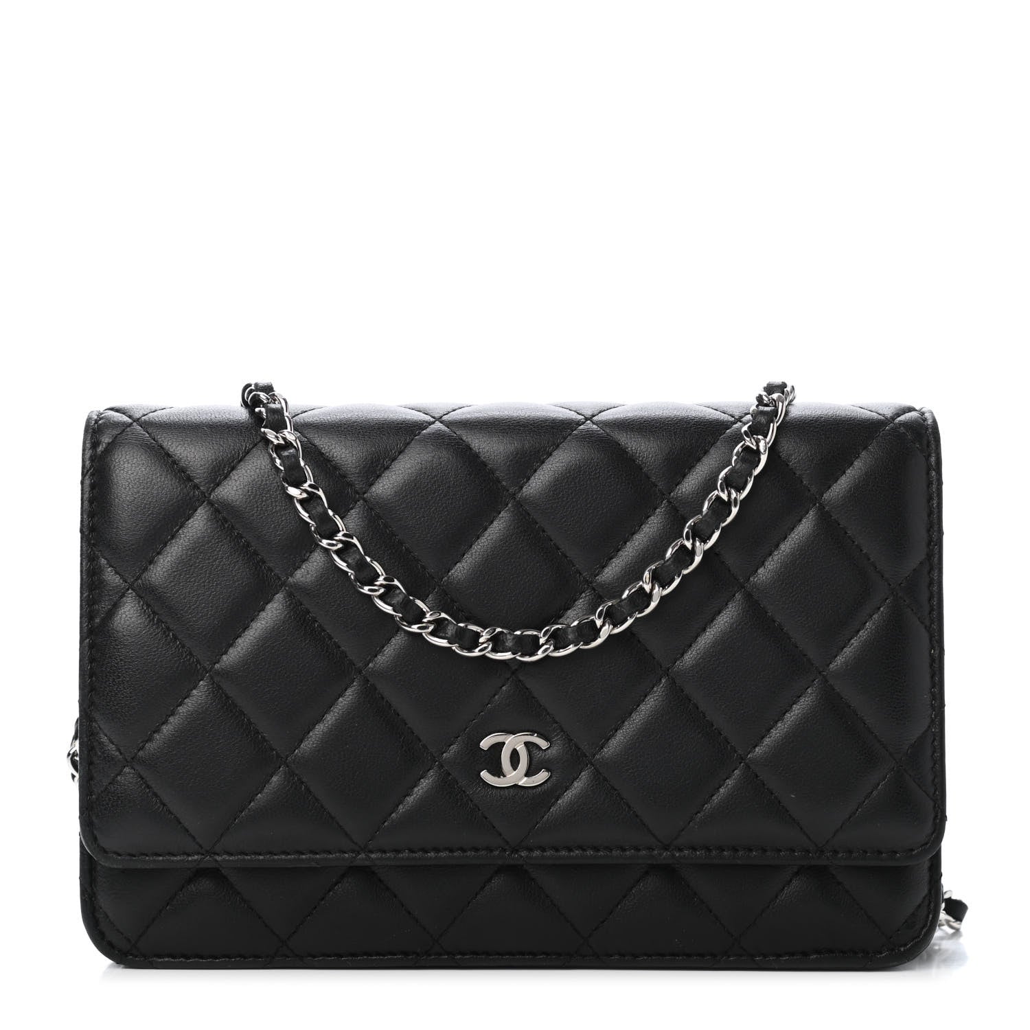 Chanel Lambskin Quilted Wallet On Chain WOC Black 1 of 4