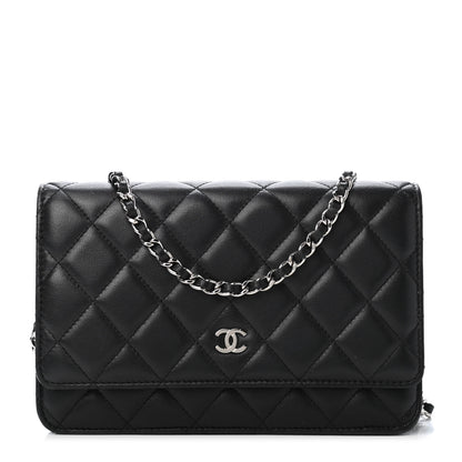 Chanel Lambskin Quilted Wallet On Chain WOC Black 1 of 4