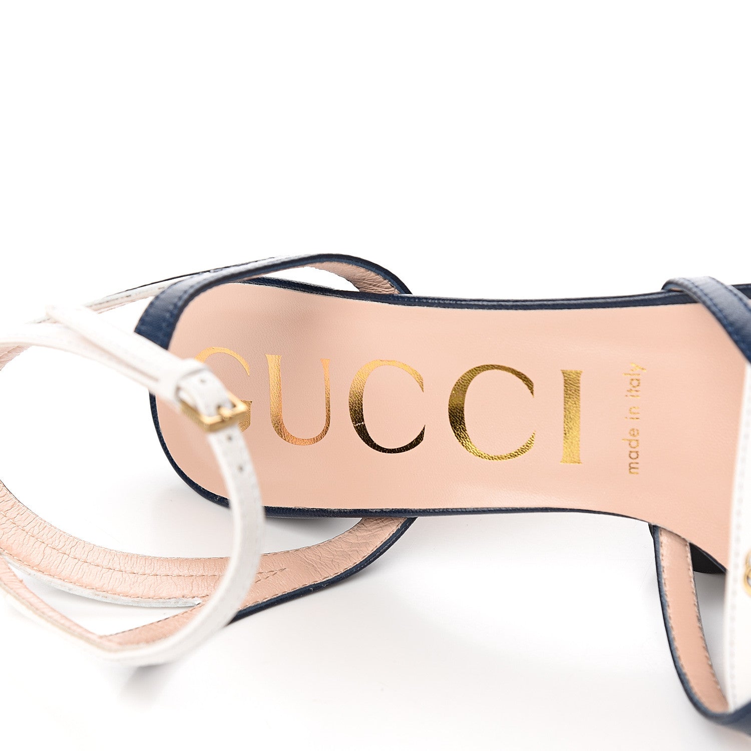 Gucci Malaga Kid Platform Sandals 38 Great White Blue Agata 7 of 8