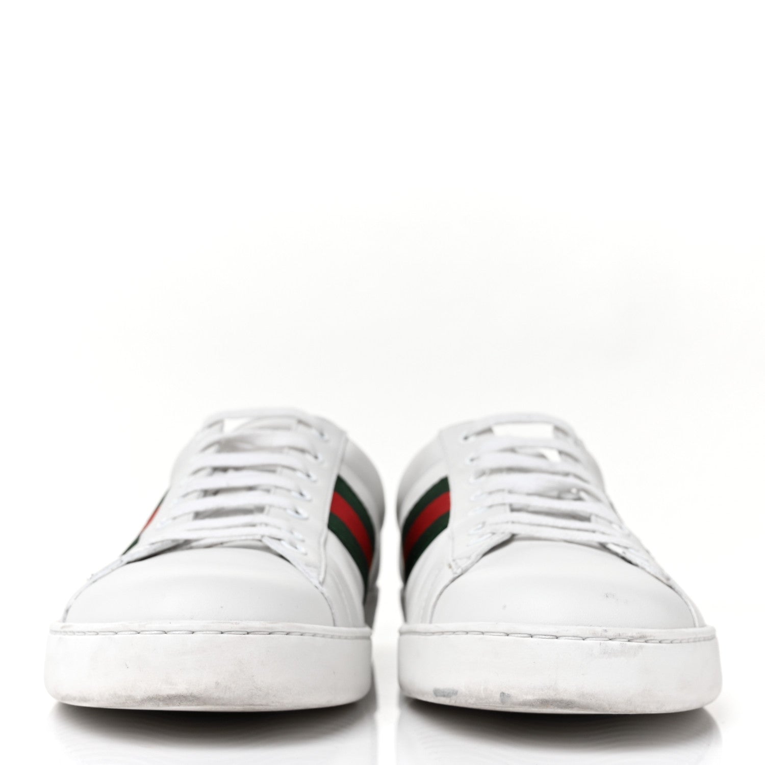 Gucci Calfskin Ayers Web Mens Ace Sneakers 10.5 White Green 2 of 9