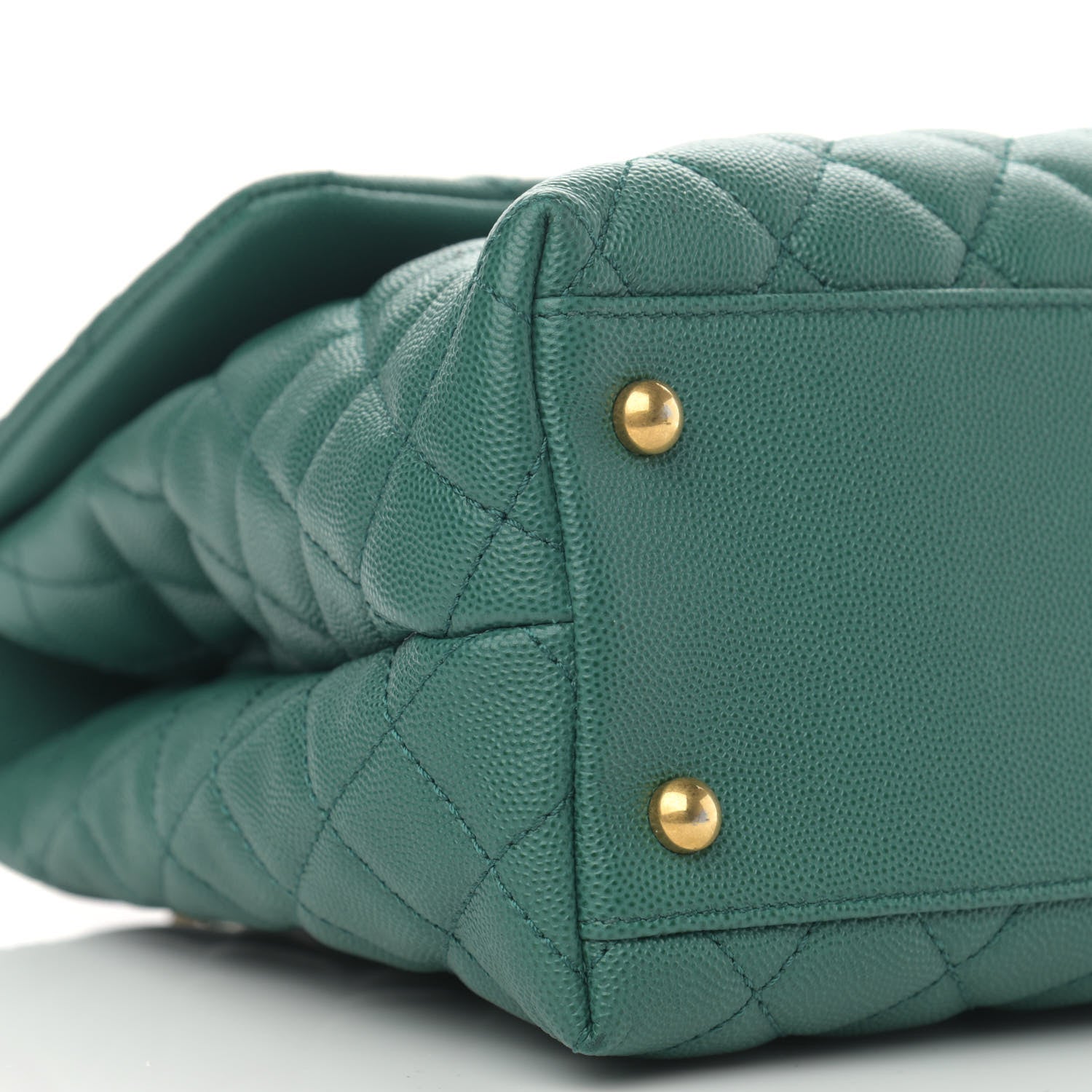 Chanel Caviar Quilted Medium Coco Handle Flap Green 8 of 9
