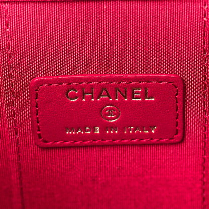 Chanel Lambskin Quilted Ombre Top Handle Mini Vanity Case With Chain Dark Pink 5 of 9