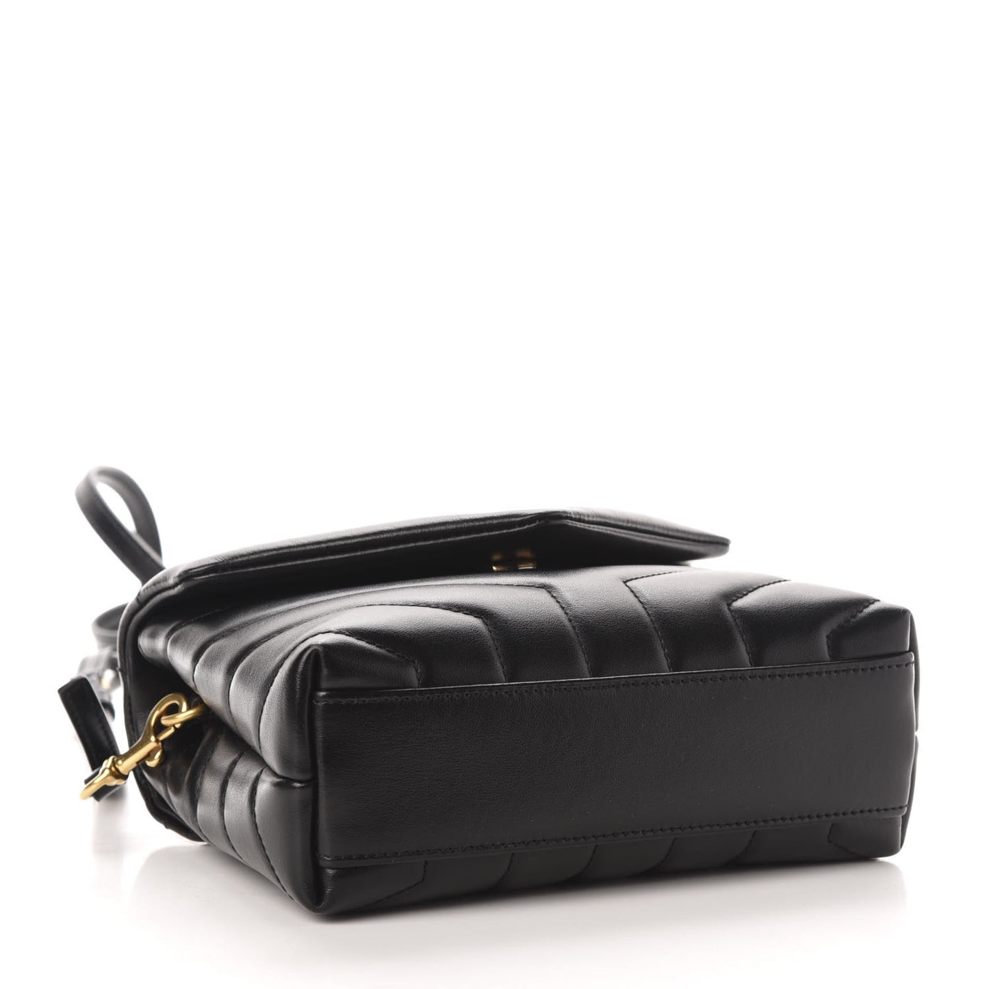 Calfskin Y Quilted Monogram Toy Loulou Crossbody Bag Black