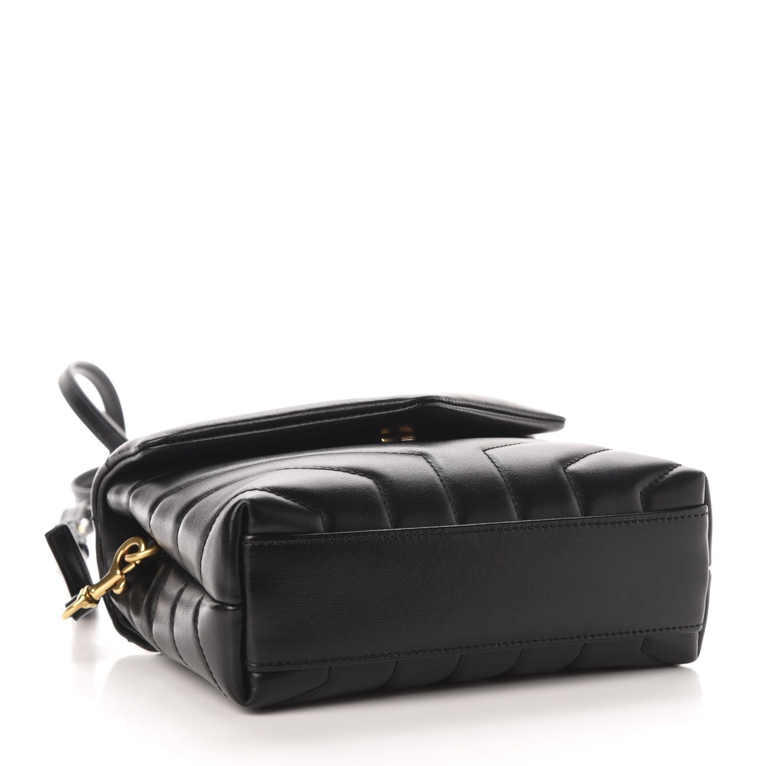 Saint Laurent Calfskin Y Quilted Monogram Toy Loulou Crossbody Bag Black 4 of 13